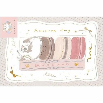 トビマツ ショウイチロウ　箔押しポストカード（マカロン）の画像