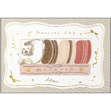 トビマツ ショウイチロウ　箔押しポストカード（マカロン）の画像
