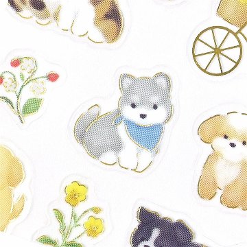 エヌビー社　透明シール（まったりいぬとピクニック）の画像