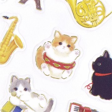 エヌビー社　透明シール（まったりねこと音楽）の画像