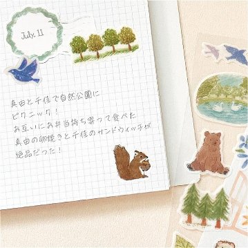 エヌビー社　シール　デコタイム（森の動物）の画像