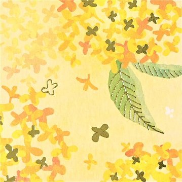 箔 ポストカード（金木犀の花）の画像