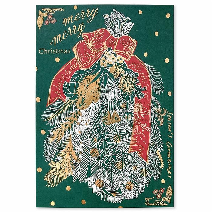 いのうえ彩　クリスマスポストカード（スワッグ）の画像