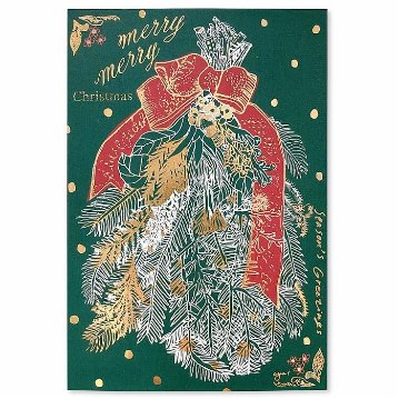 いのうえ彩　クリスマスポストカード（スワッグ）の画像