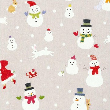 ひらいみも ポストカード（女の子と雪だるまとウサギ）の画像