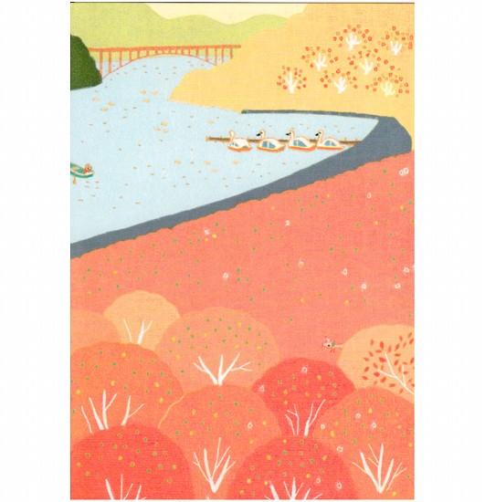 ひらいみも ポストカード（子ブタと紅葉狩り）の画像