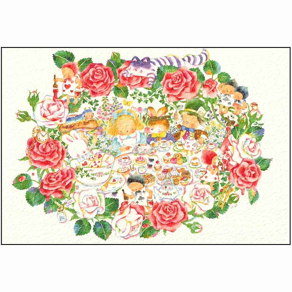 こばやしあや ポストカード（バラ園のお茶会/アリス）の画像
