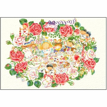 こばやしあや ポストカード（バラ園のお茶会/アリス）の画像