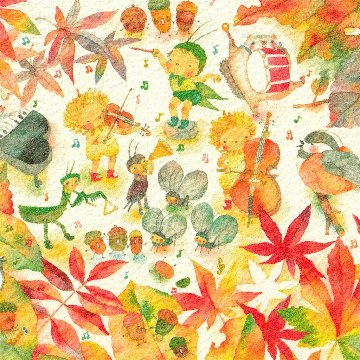 こばやしあや ポストカード（こころ躍る音/楓・もみじ・トチノキ）の画像