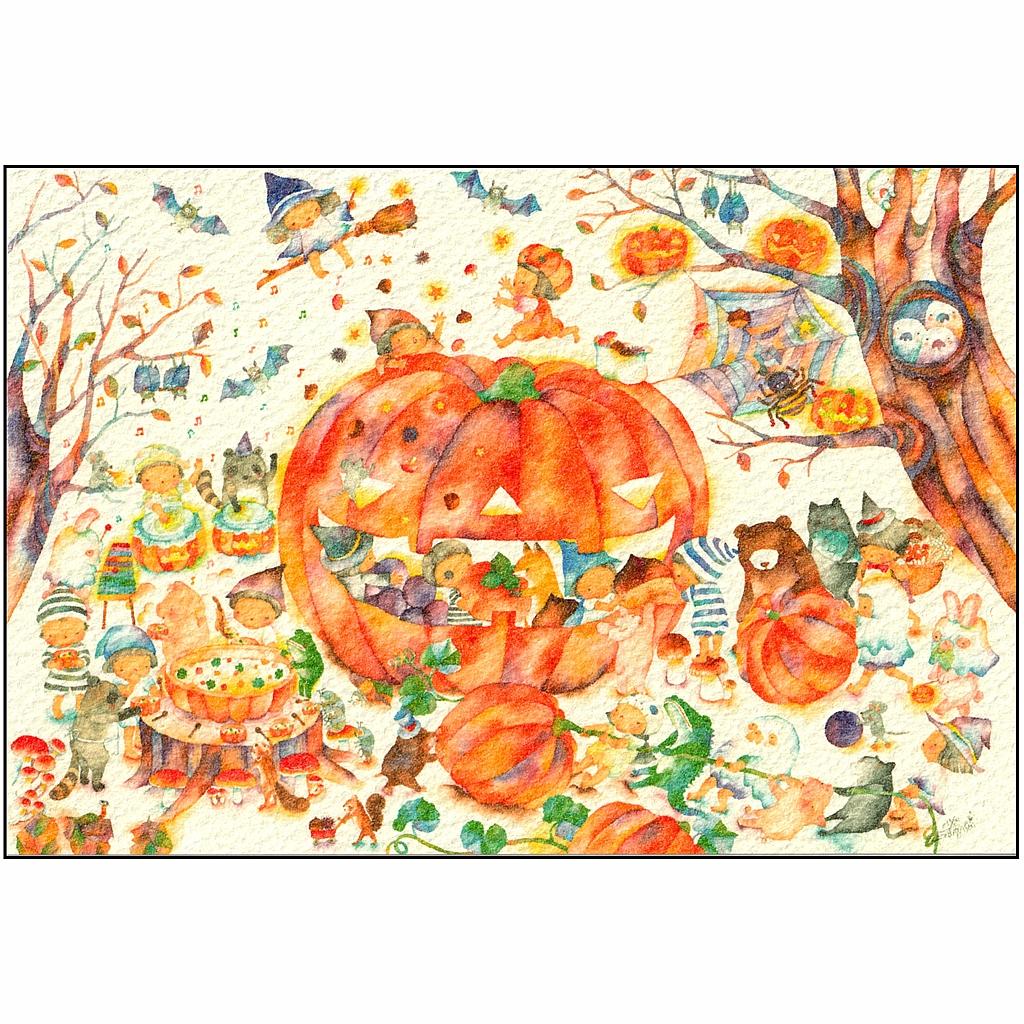 こばやしあや ポストカード（夕暮れのハロウィン）の画像