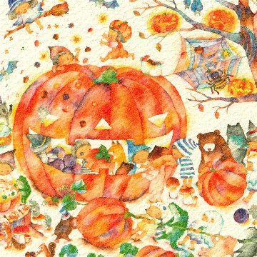 こばやしあや ポストカード（夕暮れのハロウィン）の画像