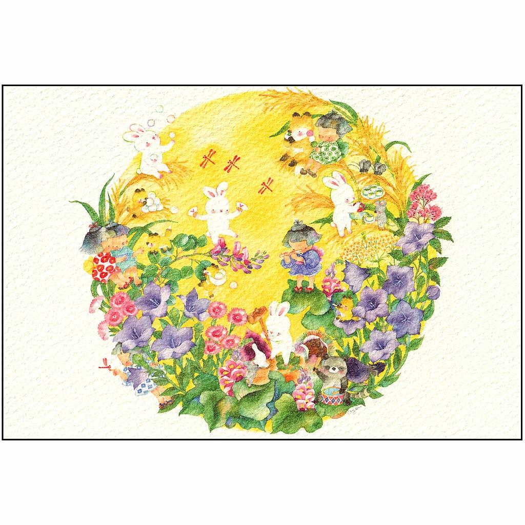 こばやしあや ポストカード（秋の七草）の画像