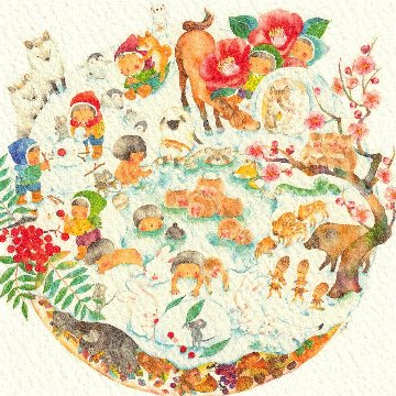 こばやしあや ポストカード（あたらしい気持ちで/雪山のお正月）の画像