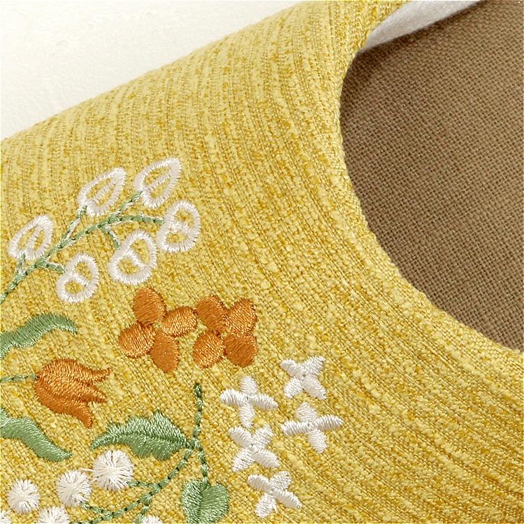 アーバン　フラワー刺繍スリッパ　イエロー　約25cmの画像