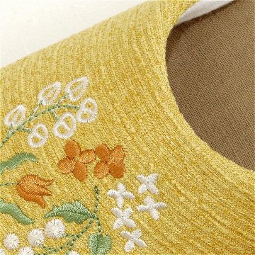 アーバン　フラワー刺繍スリッパ　イエロー　約25cmの画像