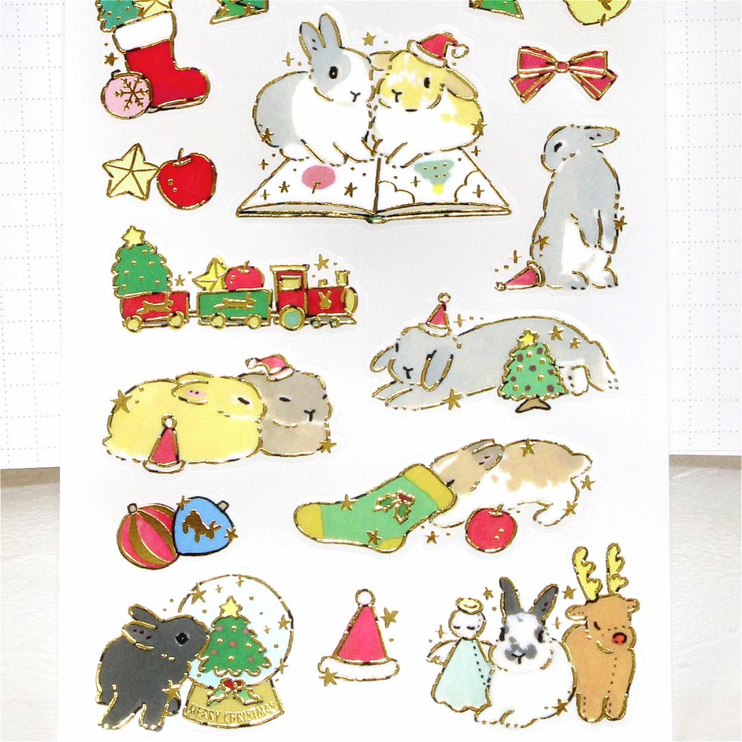 クリスマス　フロストシール　森山しなこ（うさぎさんとクリスマス）の画像