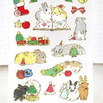クリスマス　フロストシール　森山しなこ（うさぎさんとクリスマス）の画像