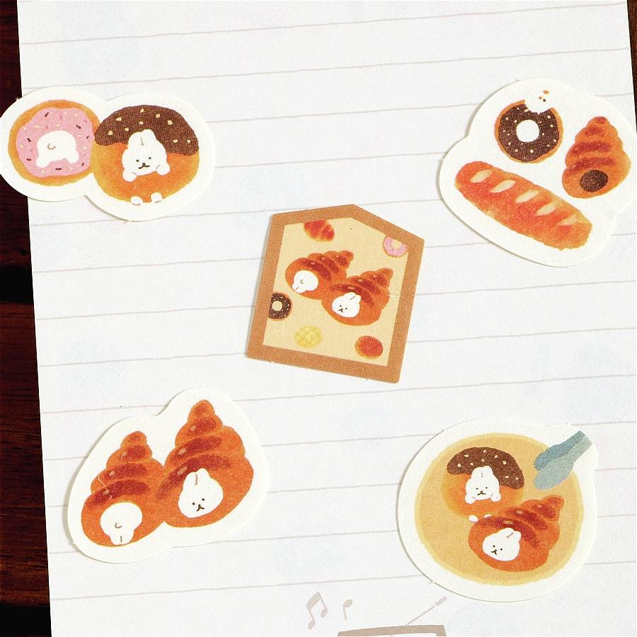 和紙フレークシール　お菓子などうぶつ工房（すっぽりウサギ）の画像