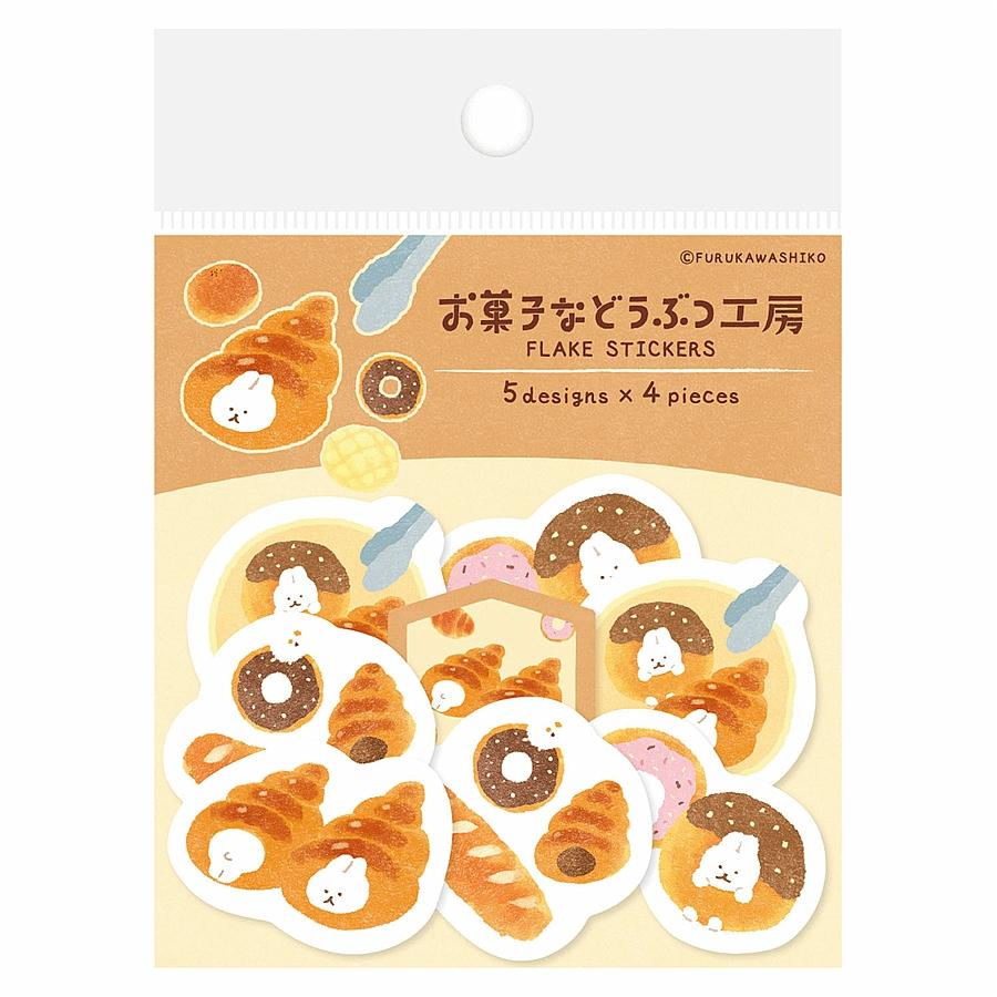 和紙フレークシール　お菓子などうぶつ工房（すっぽりウサギ）の画像