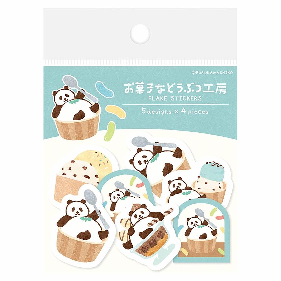 和紙フレークシール　お菓子などうぶつ工房（まったりパンダ）の画像