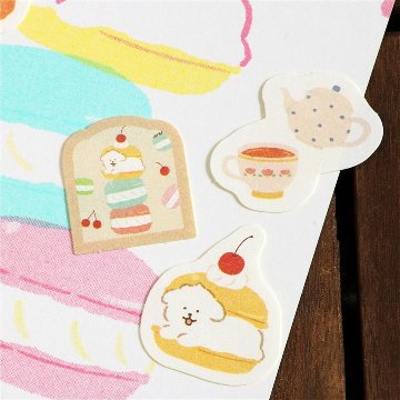 和紙フレークシール　お菓子などうぶつ工房（はさまれワンコ）の画像