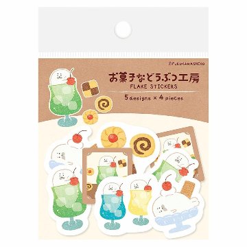 和紙フレークシール　お菓子などうぶつ工房（クリームアザラシ）の画像