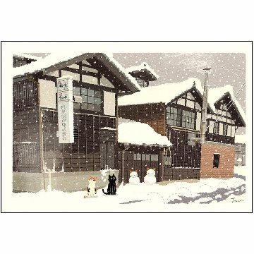 たびねこ ポストカード（雪の酒蔵）の画像