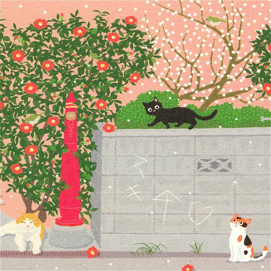 たびねこ ポストカード（猫町の昼下がり）の画像
