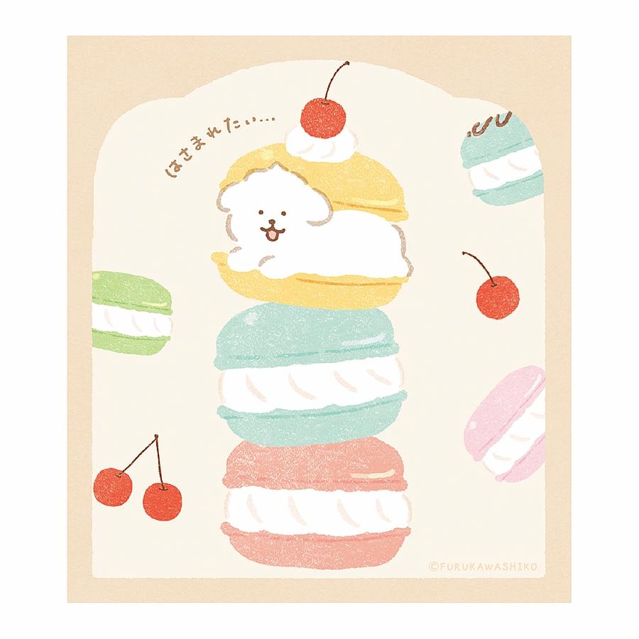 お菓子などうぶつ工房　メモパッド（はさまれワンコ）の画像