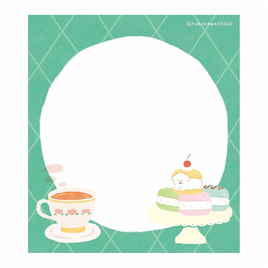 お菓子などうぶつ工房　メモパッド（はさまれワンコ）の画像
