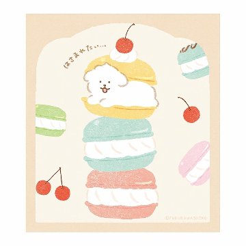 お菓子などうぶつ工房　メモパッド（はさまれワンコ）の画像