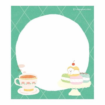 お菓子などうぶつ工房　メモパッド（はさまれワンコ）の画像