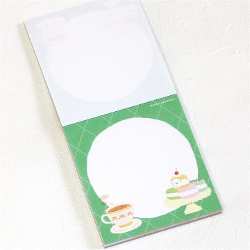 お菓子などうぶつ工房　メモパッド（はさまれワンコ）の画像