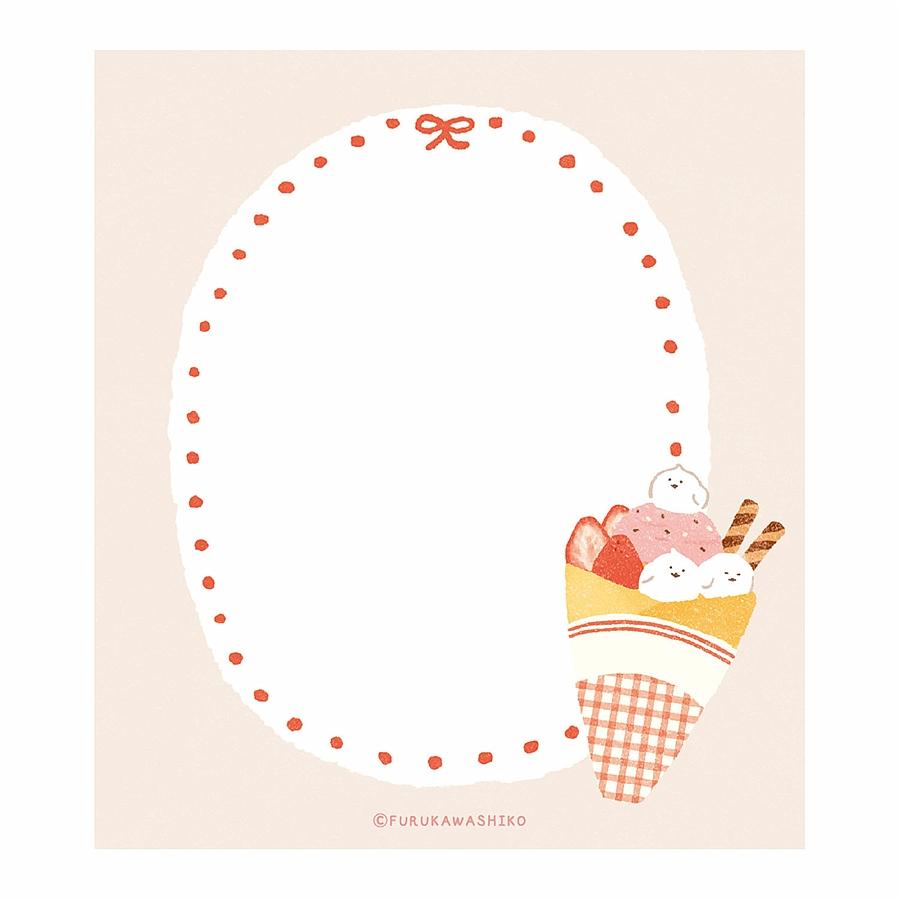 お菓子などうぶつ工房　メモパッド（なりきりコトリ）の画像