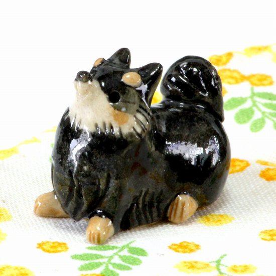豆屋　箸置き（ポメラニアン　ブラック＆タン）の画像