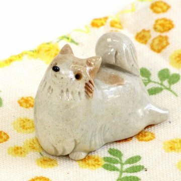 豆屋　箸置き（ポメラニアン　オレンジ＆ホワイト）の画像