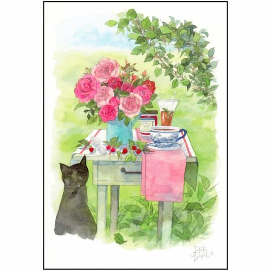 三好貴子 ポストカード（バラのテーブル）の画像