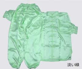 表演服・太極拳上下セット（長袖）：淡い緑画像