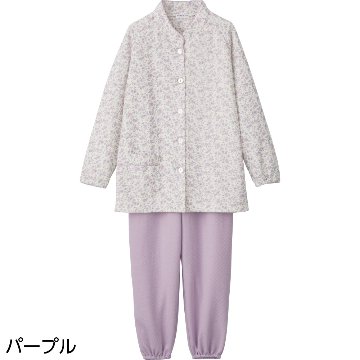 【婦人】大きめボタンキルトお部屋着調パジャマの画像
