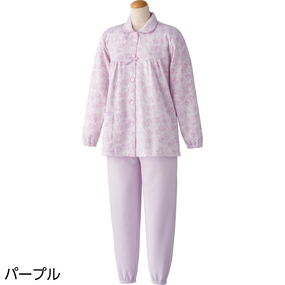 【婦人】大きめボタン裏起毛お部屋着調パジャマの画像