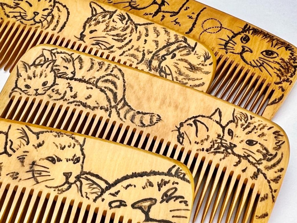 【2023年猫の日企画】焦がし猫櫛～はちたま堂～の画像