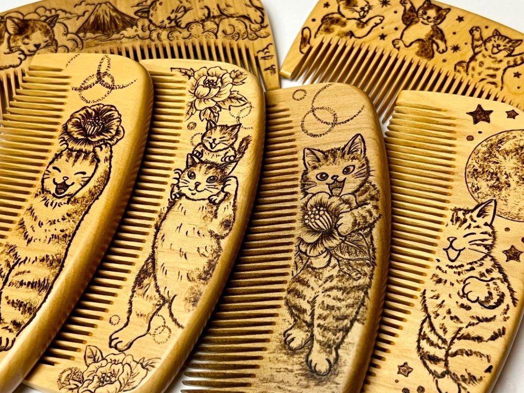 【2026年猫の日企画】焦がし猫櫛～はちたま堂～の画像