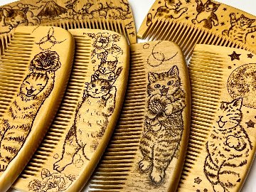 【2026年猫の日企画】焦がし猫櫛～はちたま堂～の画像