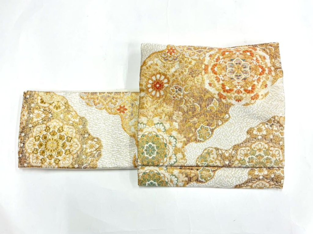 【日本製】高級正絹お太鼓帯 ☆Sサイズ 造り帯［SN001-OA］の画像