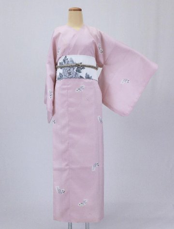 【日本製】（衿なし）高級夏着物 絽 [N068][Mサイズ]着物単品画像