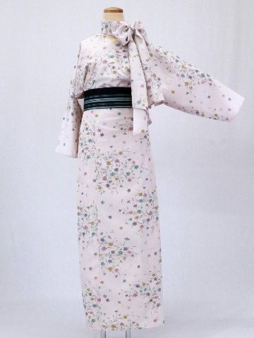 【日本製】衿なし高級着物（小袖）絽 [N102][MTサイズ]着物単品画像