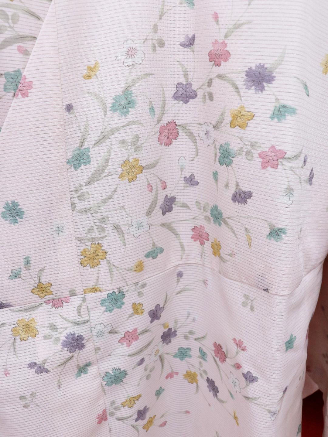 【日本製】（衿なし）高級夏着物 絽 [N064][Mサイズ]着物単品画像