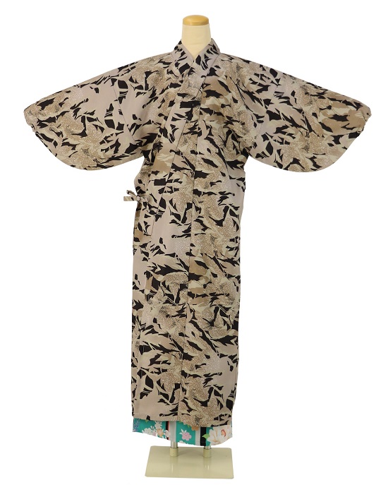 おしゃれ着物コート（刺繍入り）衣織 15-C 紺の画像