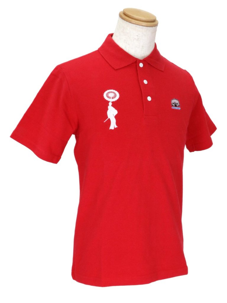 メンズポロシャツ【刺繍】 赤の画像