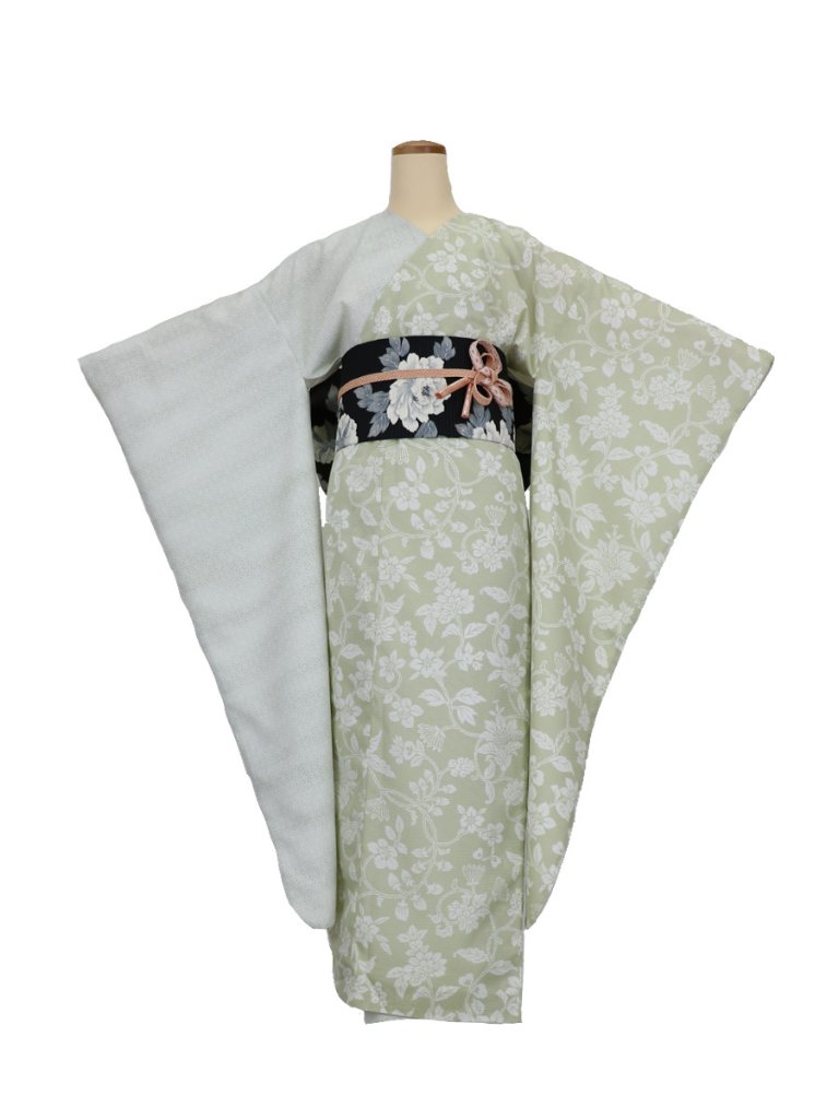 夏振袖4点セット Sサイズ（着物・帯・帯締め・ショール） [20]の画像